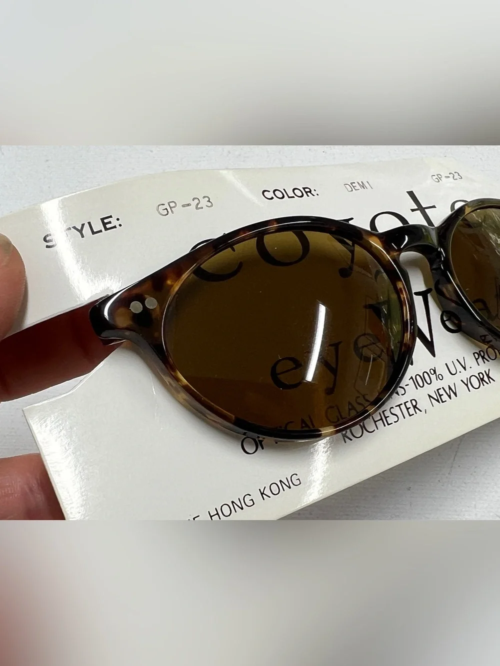 Coyote Eyewear GP-23 Tortoise Sunglasses Brown Lens NOS w Box Vintage